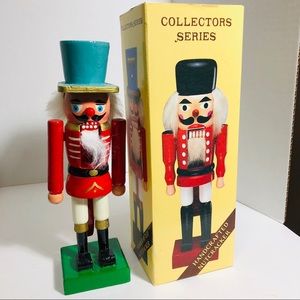 Wood Nutcracker with Light Blue Helmet